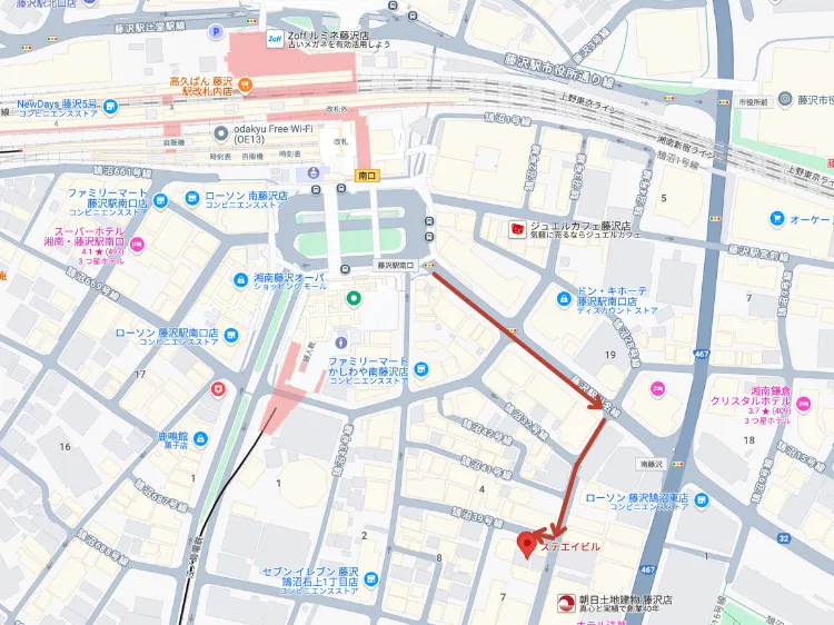 ピラティススタジオ『ルルト』藤沢店アクセス